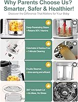 Vista 3 de MOMYEASY Máquina de alimentos para bebés, procesador multifunción, molinillo picador, vaporizador de alimentos para bebés y licuadora de puré