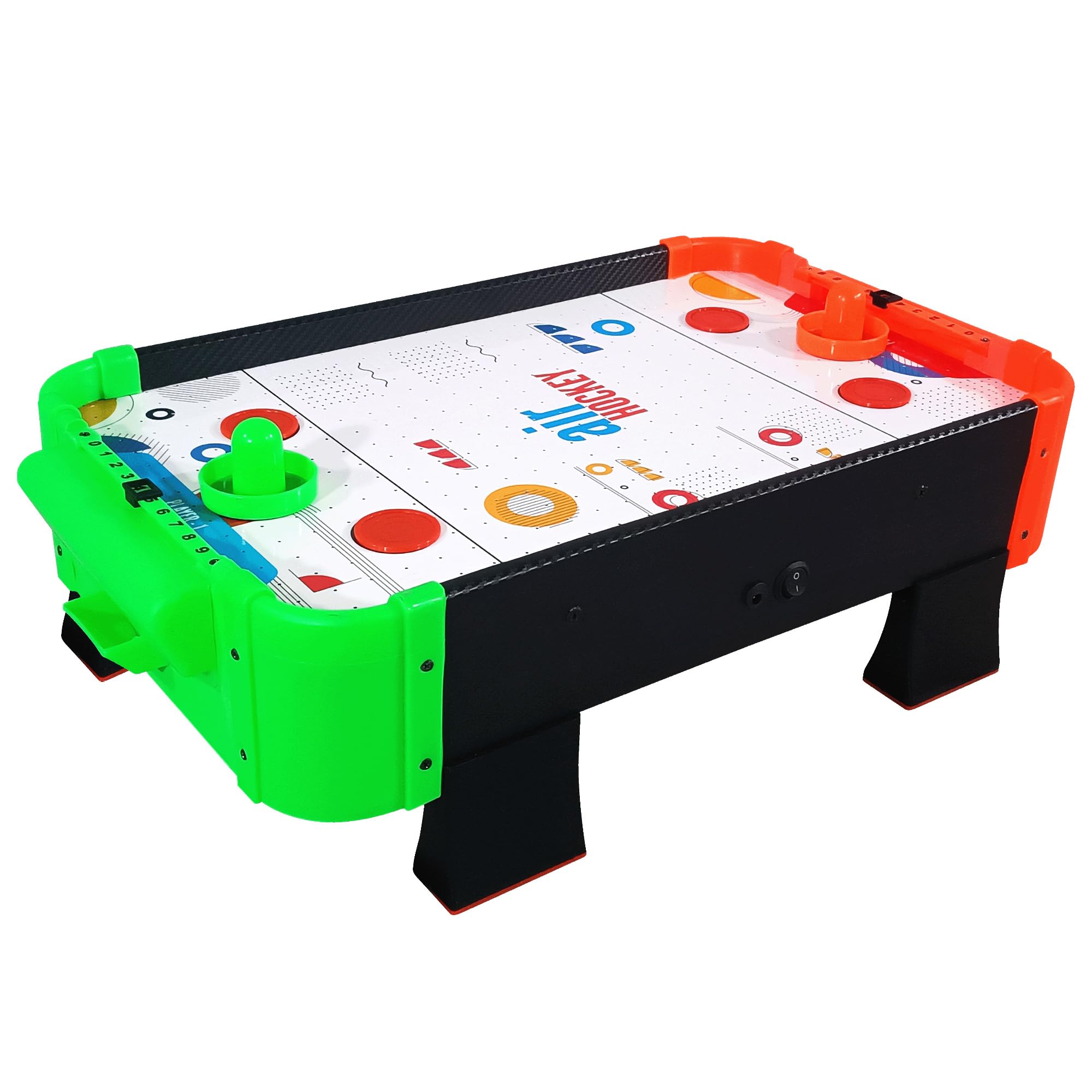 Kidsmate Air Hockey Game for Kids | Electric Powered Tabletop Board Game with 2 Strikers & 4 Pucks | 60 CM Medium Size Ice Hockey Indoor Sports Family Game for Boys & Girs for 5Yr and Up - Multicolor-image-29
