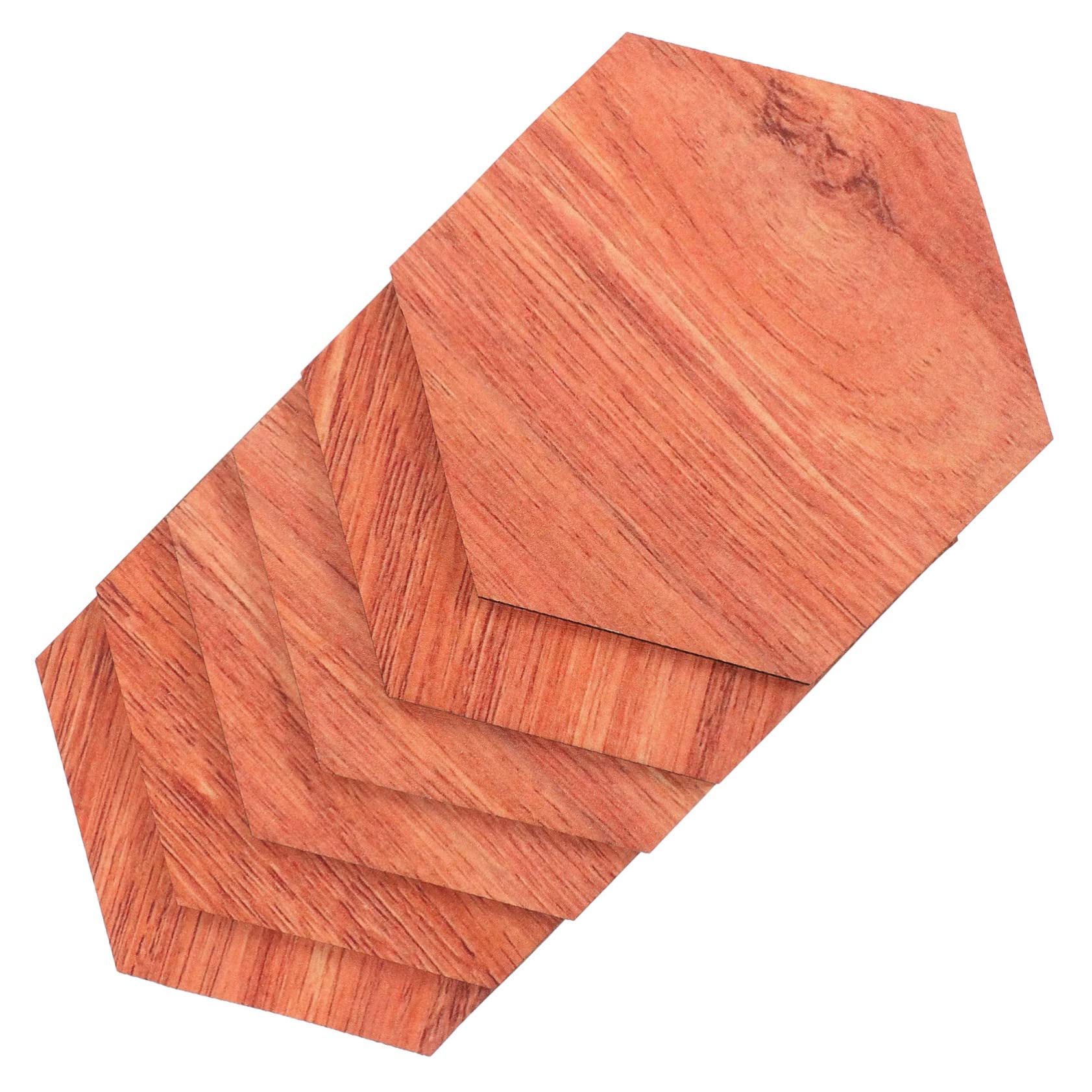 Paneles de madera hexagonales WOONEKY para cubrir paredes aburridas con arte en color nogal 8