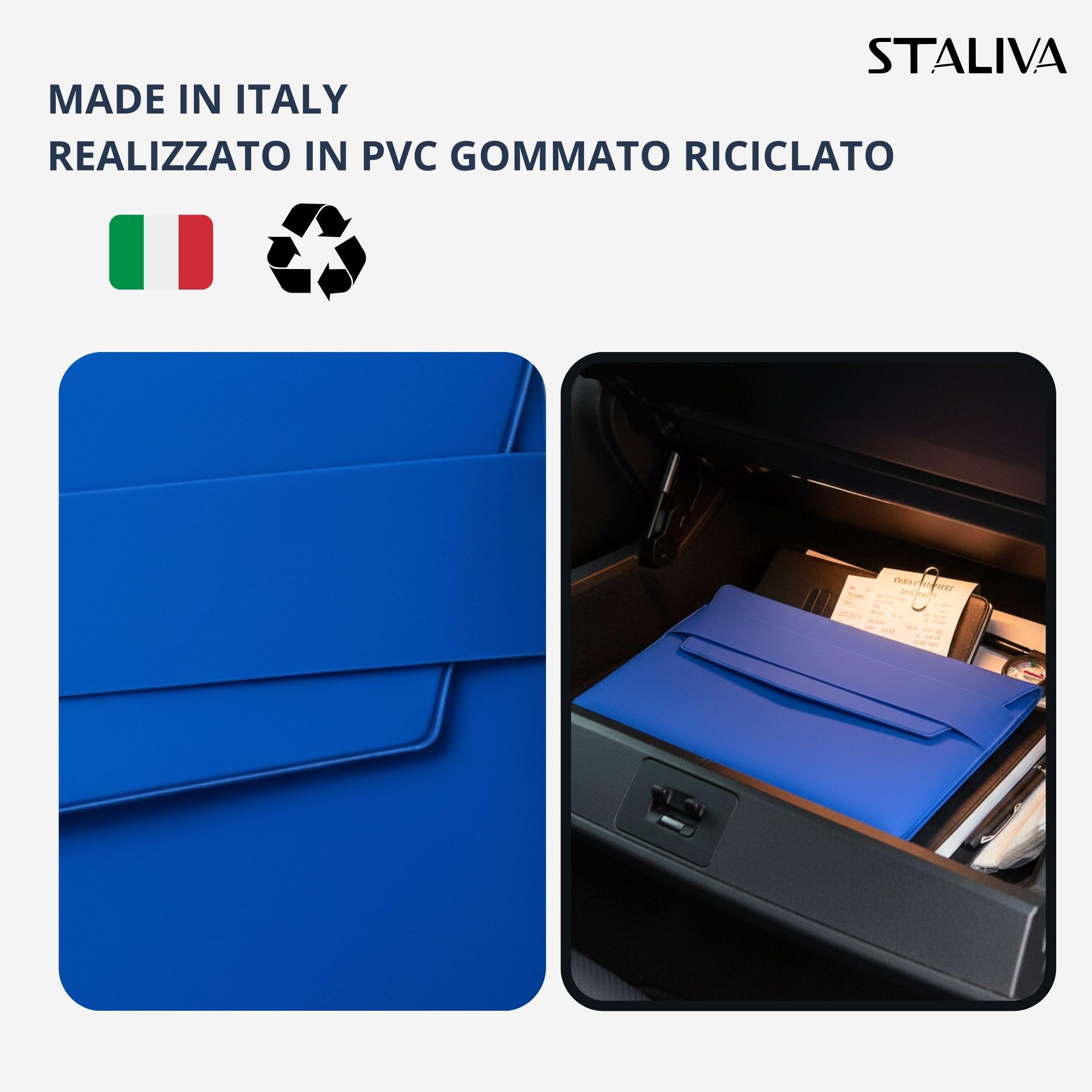 STALIVA 2 Pezzi Porta Documenti Auto Moto, Porta Libretto Auto e Assicurazione, Cartellina Portadocumenti da Viaggio Bluette
