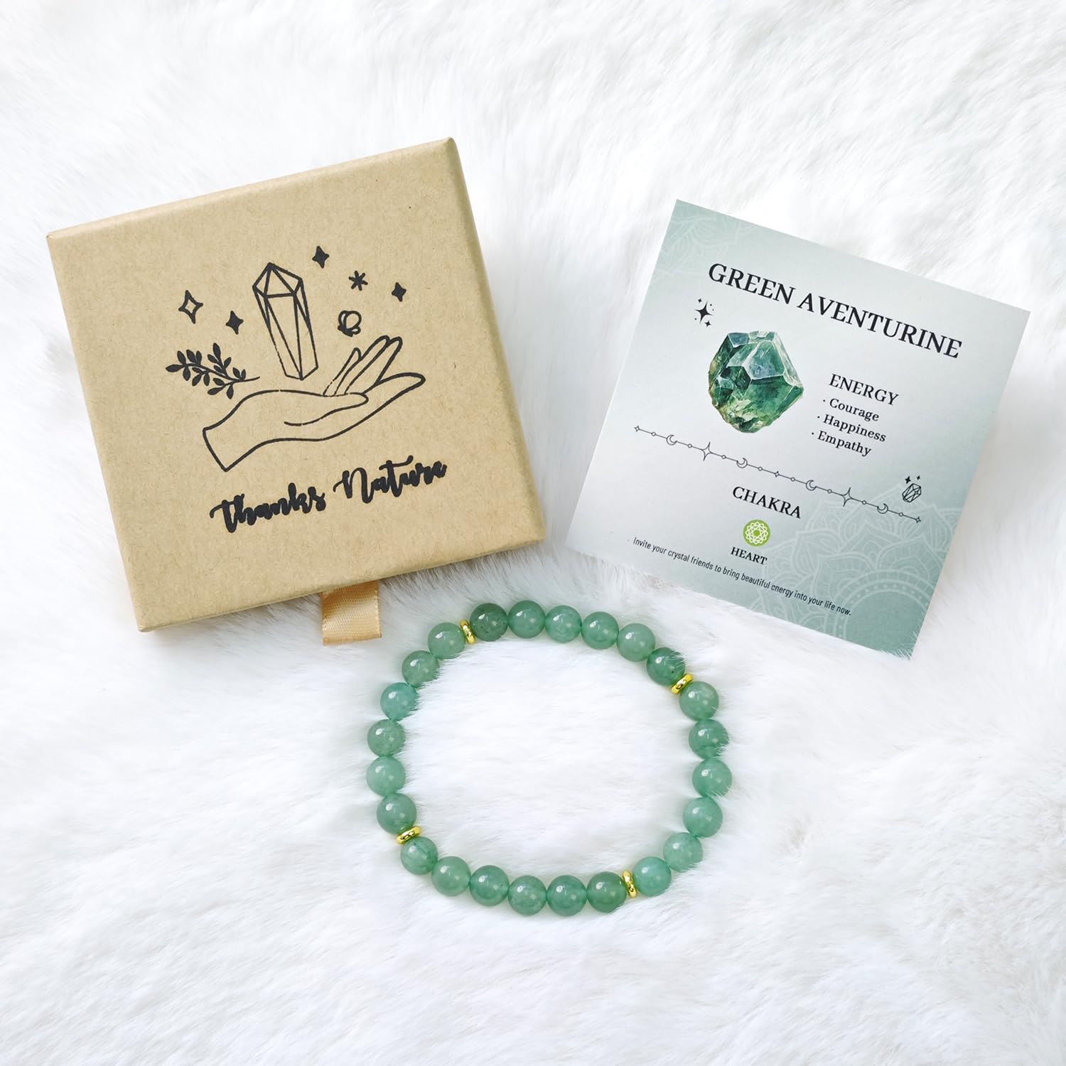 8mm Beaded Bracelet - Calming Natural Healing Crystal Stretch Bracelet for Women and Men - Handmade Semi-Precious Gemstone with Positive Energy - Image 5