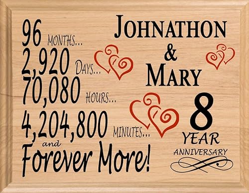 Miniatura 41 de Placa de regalo personalizada para el primer aniversario, regalo de boda para esposa, marido, pareja, él, ella, madera maciza, fabricado en los