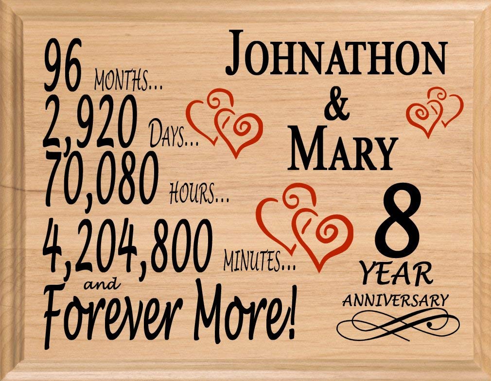 Broad Bay Personalized 8th Anniversary Plaque