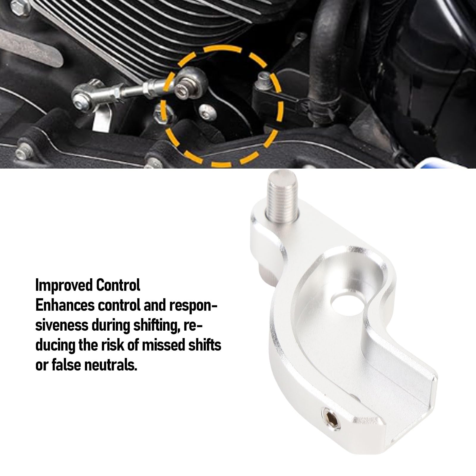 Ejoyous Neutraler Schaltassistent, Schalthilfe aus CNC-Aluminium für Touring Electra Glide- und Road King-Motorräder (SILVER)
