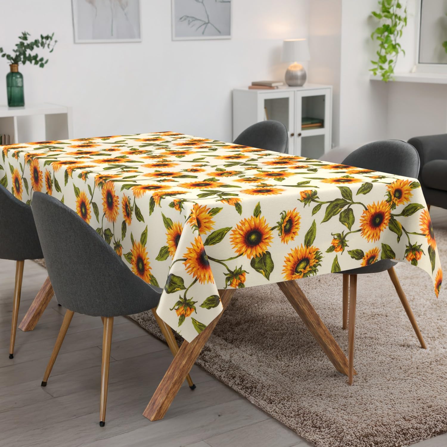 ANRO Obrus zmywalny Słoneczniki 300x140 cm ogrodowy