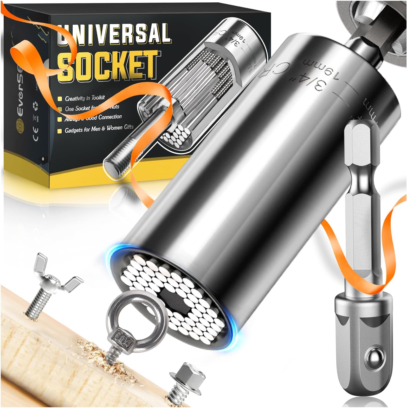 EVERSEE Gifts for Men Dad Father Christmas - Universal Socket Spanner Nut Christmas Gifts for Dad Men Advent Calendar Filling 2024 Tool Craftsman Men's Gift Birthday Man Gadgets