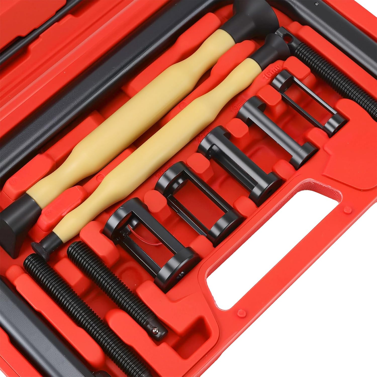 12 PCS Valve Spring Compressor Set, Valve Lapping Tool Kit with Extension Rods Solid C Clamp Lever Collet Pusher Adapters for Motorcycle Car ATV Small Engine Repair