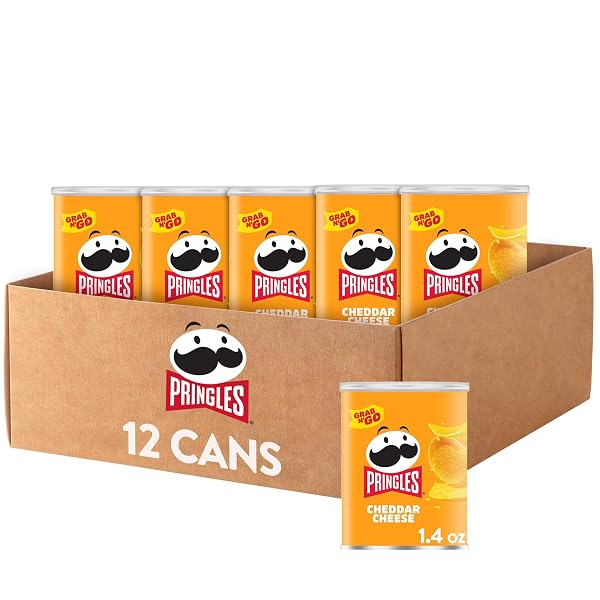 Pringles Potato Crisps Chips, Lunch Snacks, Office and Kids Snacks, Grab N Go, Cheddar Cheese