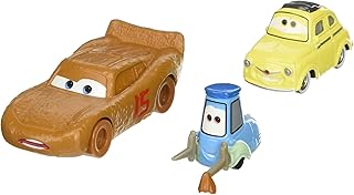 Disney/Pixar Cars 3 Lightning McQueen as Chester Whipplefilter, Luigi & Guido with Cloth Die-cast Vehicle 2-Pack
