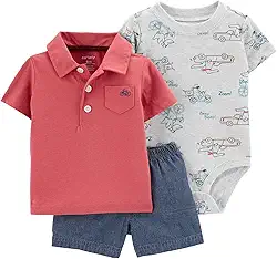 Conjunto curto de 3 peças de girafa, Cinza Multi, 12 Months