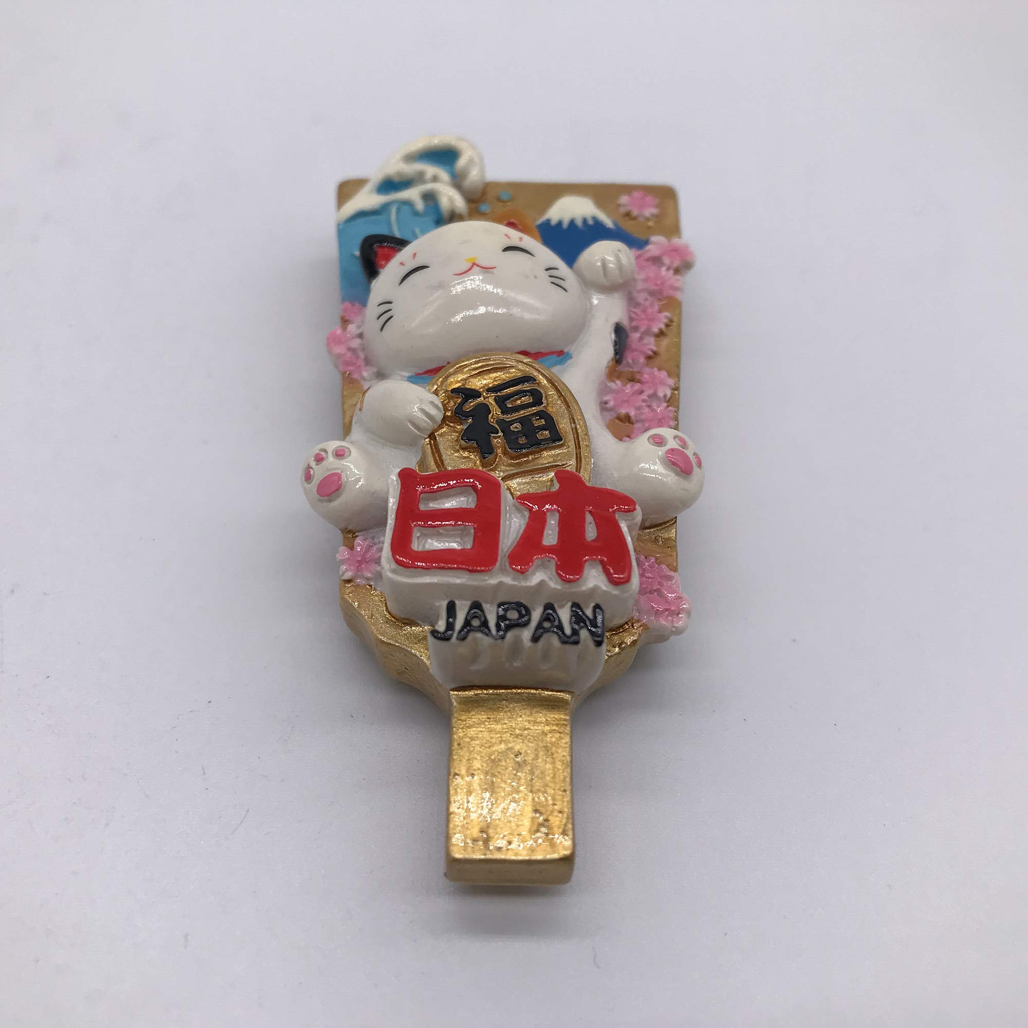 Magnete Frigorifero 3D Gatto Fortuna Giapponese, Fatto A Mano In Resina, Souvenir Viaggio 6 Cm - 2