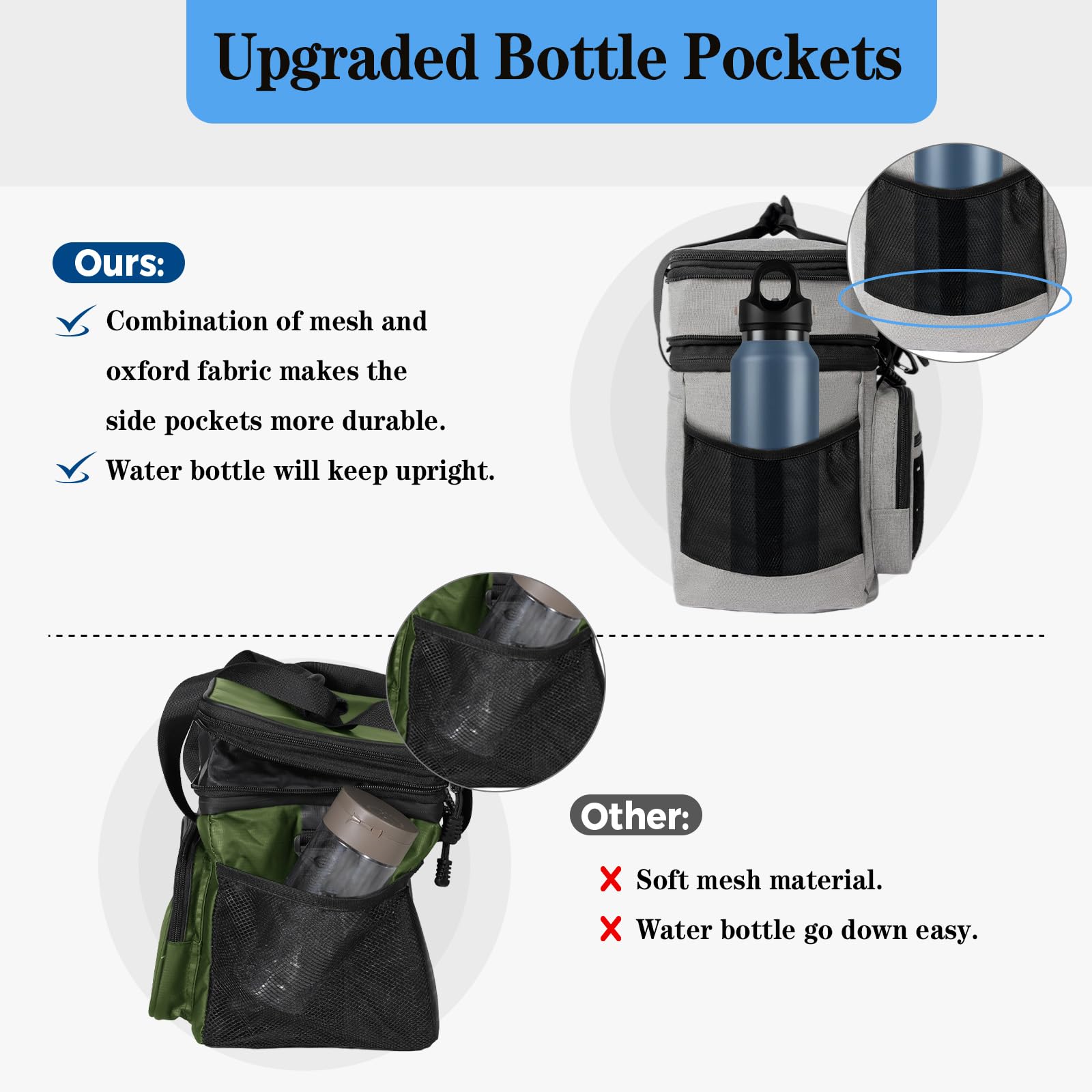 Borsa termica per il pranzo, borsa termica tattica per uomo, grande secchiello per il pranzo per adulti, lavoro all'aperto, turni viaggi, grigio, 16 l