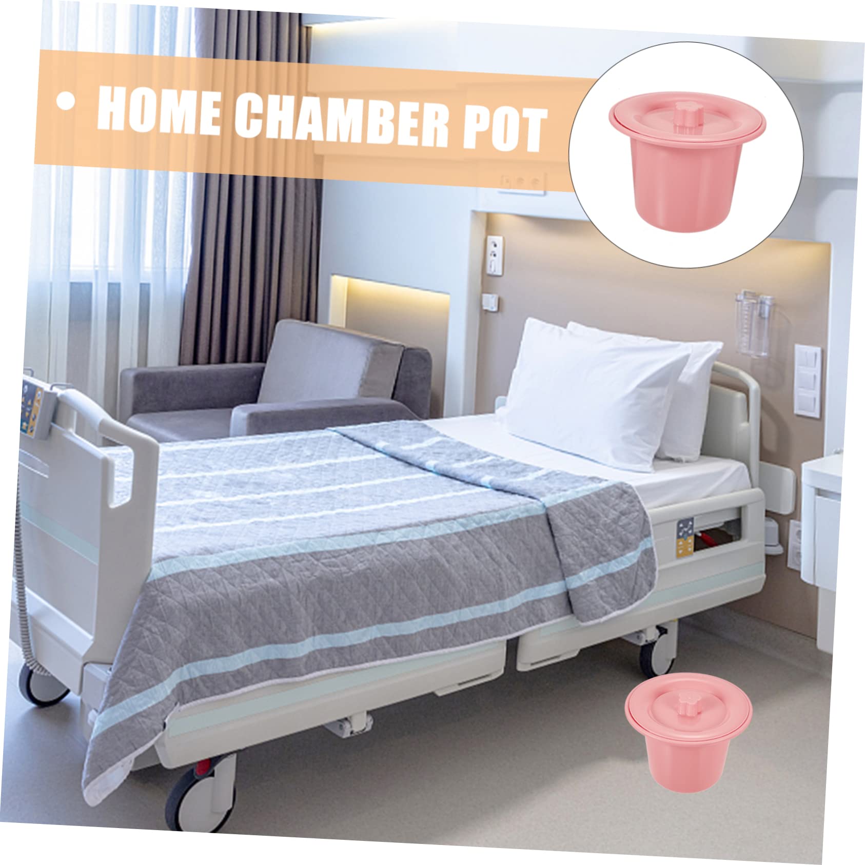 Urino per Adulti Coperchio Plastico Antiscivolo per Anziani Colore Rosa