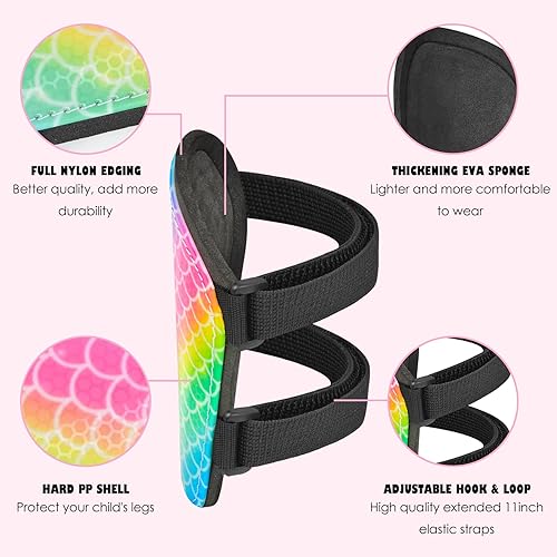 Miniatura 4 de Espinilleras de fútbol para niños y niñas, jóvenes, espinilleras, equipo de protección para niñas de 2 a 7 años para juegos de fútbol, protección de