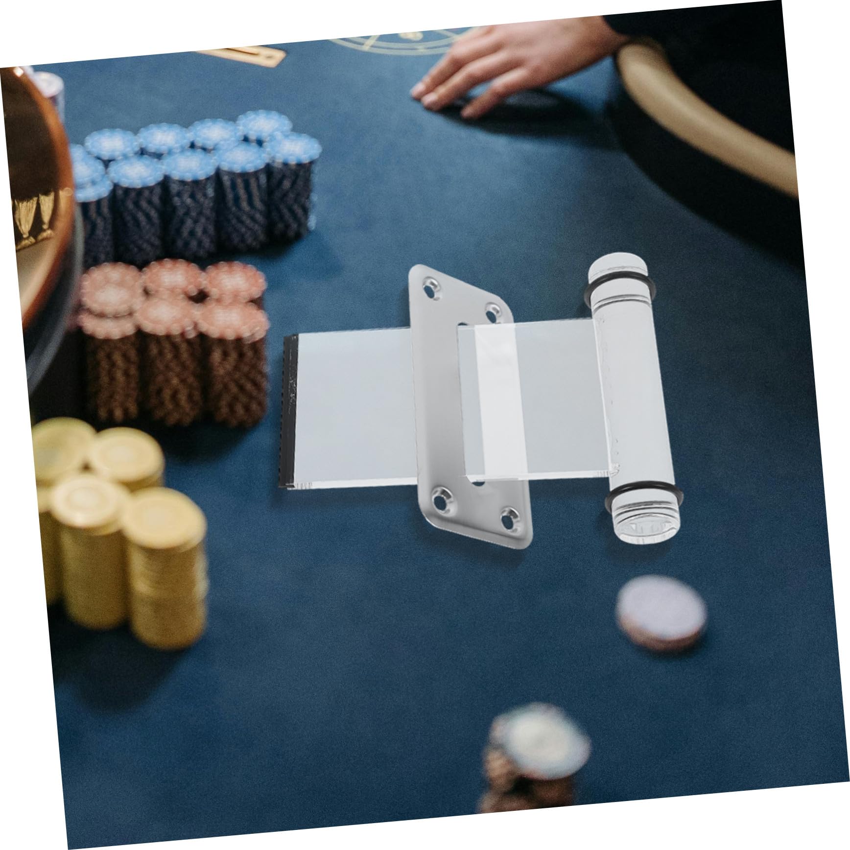 Acryl Geldscheinschlitz mit Edelstahl Münzöffnung Praktischer Geldbox Schlitz für Poker Casinospiel Zubehör Einfach zu Montierender DIY Geldaufbewahrungsbehälter mit Handlichem