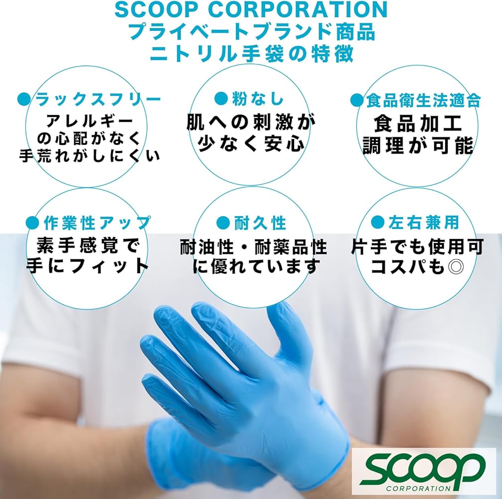 Amazon.co.jp: [SCOOP CORPORATION] ニトリルグローブ Sサイズ 厚手 (1