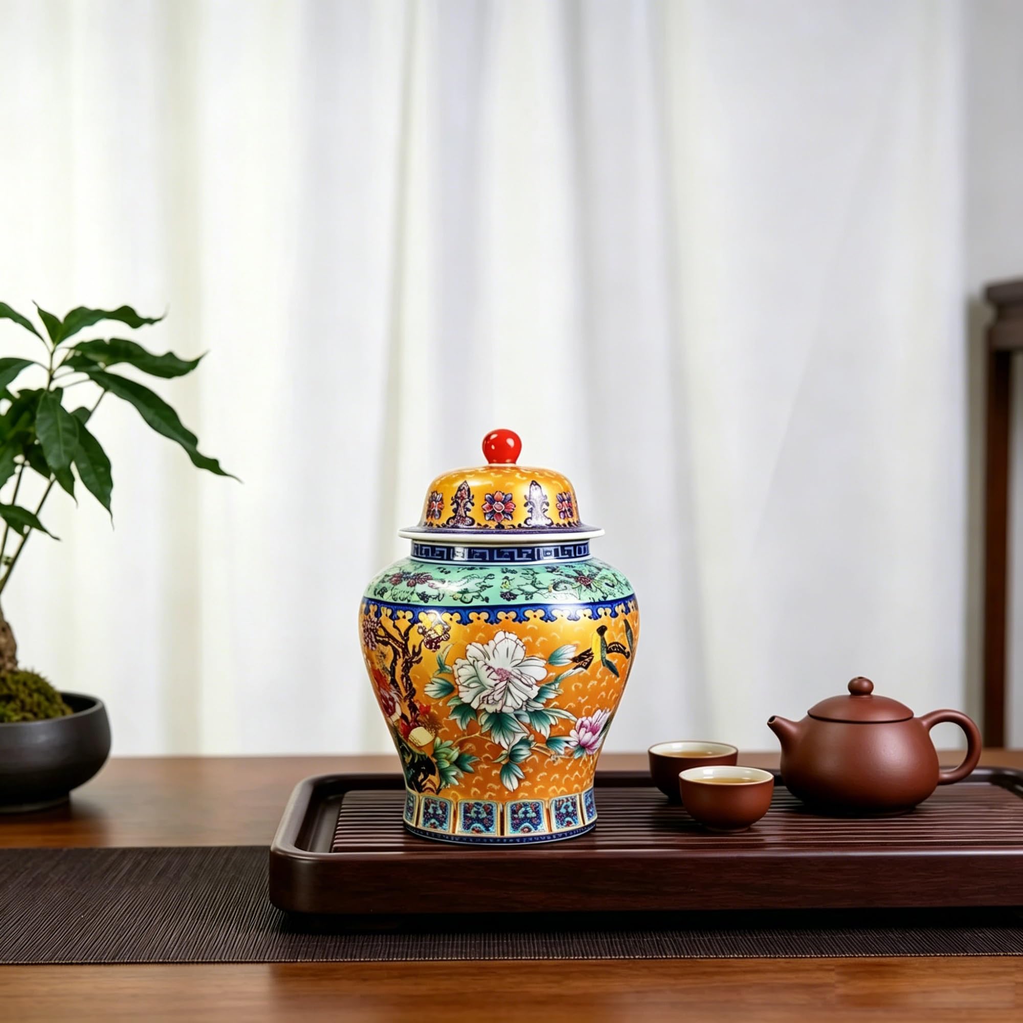 Ginger Jar Keramik Vorratsdose Chinoiserie Handbemalte Deko Dose Vintage Porzellanvase Für Wohndeko Wohnzimmer Tischdeko Geschenk