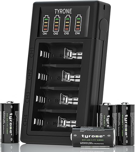 Baterías CR123A 3.7V 850mAh CR123A Batería de litio para cámara Arlo VMC3030 VMS3330 3530 Sistema de alarma, linternas se puede recargar Paquete de