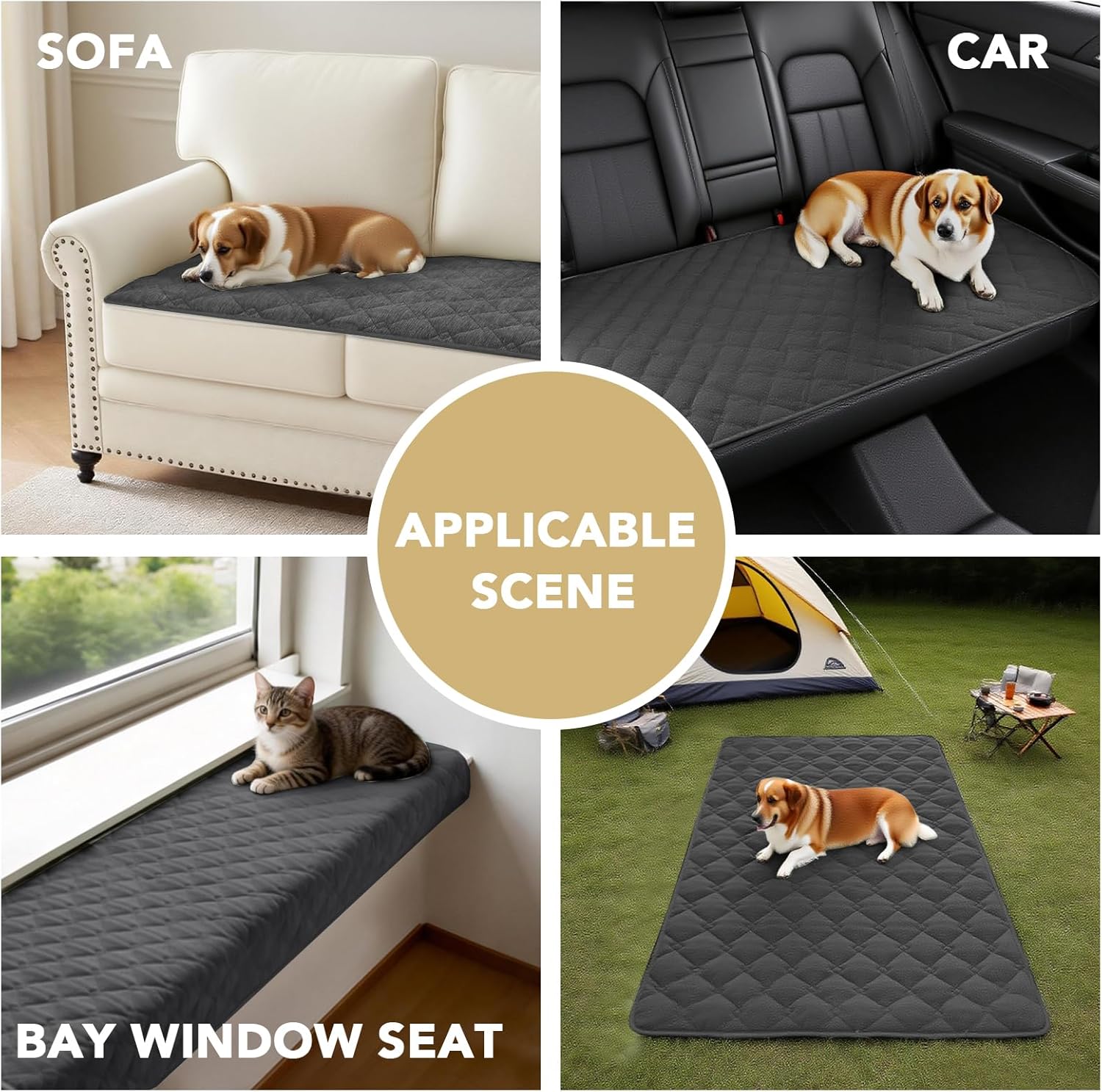 H.VERSAILTEX Chenille Couch Cover for Dogs Washable Soft Fuzzy Loveseat Covers Sectional Sofa Cover Thick Pet Couch Cover Protector Non-Slip Dog Bed Cover(Grey, 28" x 67")