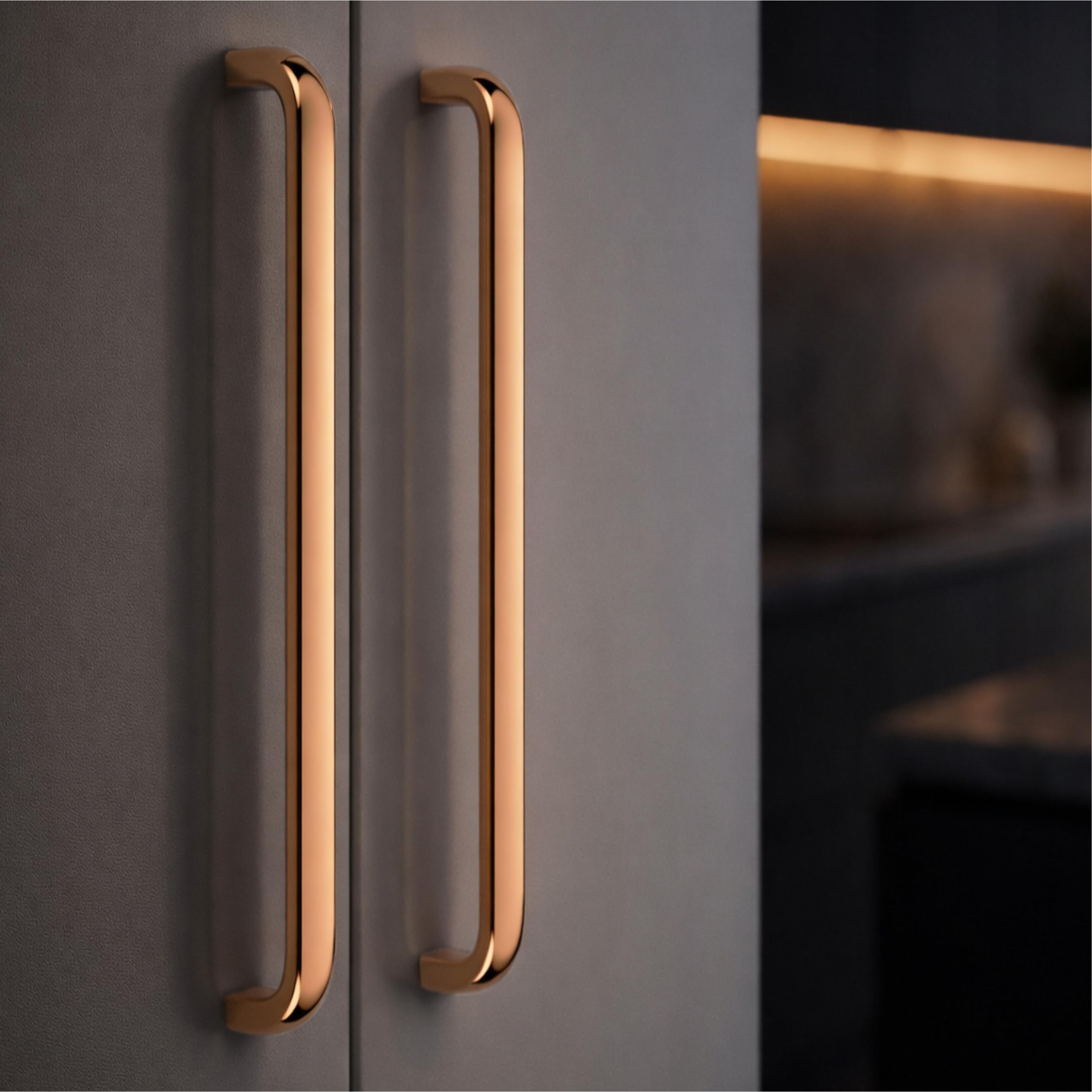 12 Inches PVD Rose Gold Stainless Steel Kitchen Cabinet Handles/Drawer Pull Handles for Cupboard & Almirah/Long Wardrobe & Furniture Door Handles(Pack of 4)-image-26