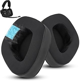 Wzsipod Frozen Replacement Earpad for Corsair Void Pro Wireless/Wired Gaming Headsets, Compatible with Corsair Void RGB Computer Headset, Soft Clothes & High-Density Memory Foam (Classic Black)