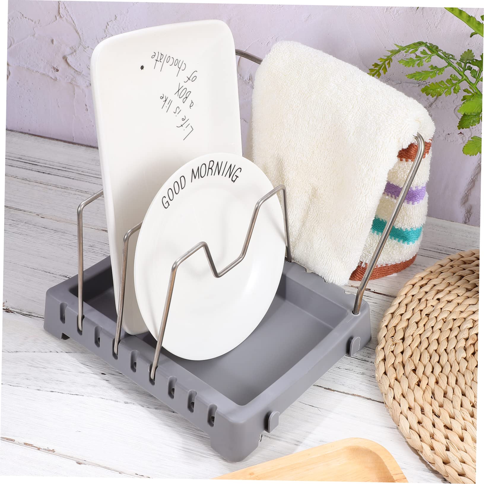 ULTECHNOVO 2 Piezas Rejilla Para Tapas De Ollas De Soporte Para Tapas De Ollas De Cocina Organizador Para Encimera Para Almacenar y Cucharas La Cocina