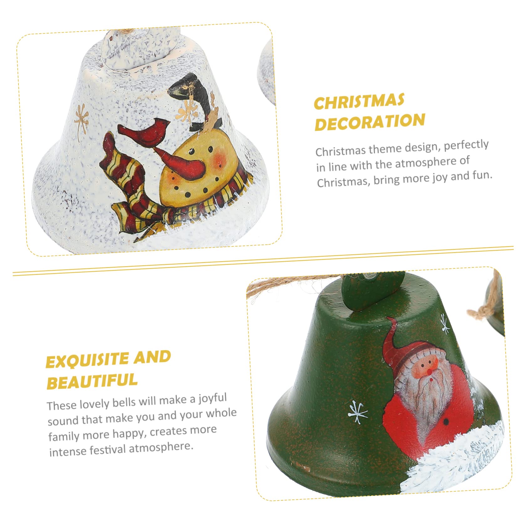 Cabilock 2 Set Campane Di Natale Decorazioni Natalizie Per Albero Addobbi Natalizi Per Albero Alberi Di Natale Luci Da Festoni Campana Appesa Di Natale Campana Sospesa 4 Pezzi * 2
