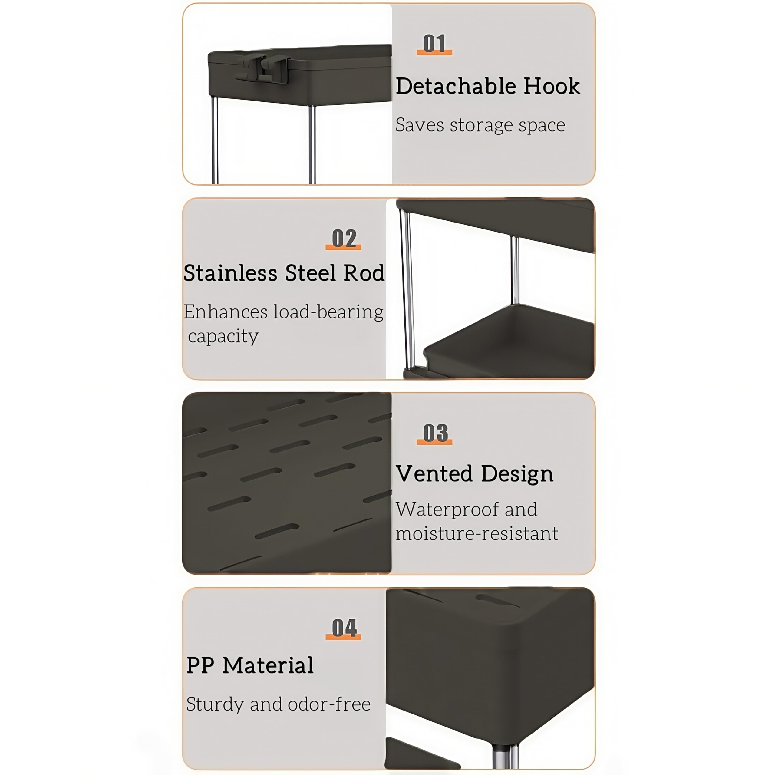 Tinyuet Estantería Bajo Fregadero, Organizador de 2 Niveles Extraíble para Bajo Fregadero - Cocina, Baño y Hogar - Negro - 1 Unidad