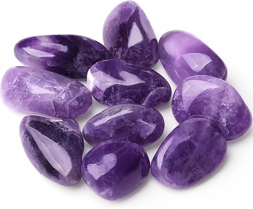 Miniatura 2 de QINJIEJIE Cristales de amatista (más de 1000 quilates), piedras pulidas a granel, cristal grande, decoración curativa de Reiki, 0.6-1 pulgada, 7.05