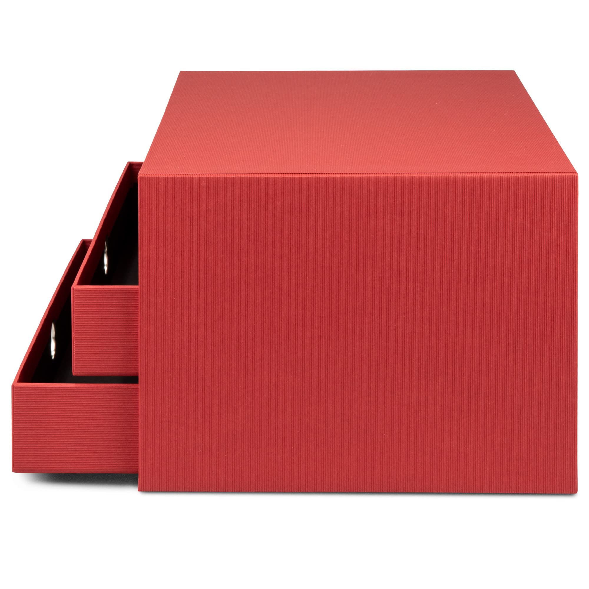Rössler Papier Rössler Soho 3 Tiroir Filing Boîte de rangement pour A4 - Rouge | Organiseur de bureau pour documents, dossiers, fournitures de bureau et rangement organisé