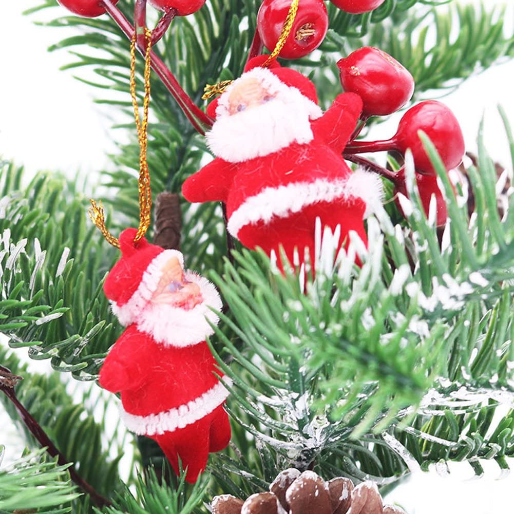 12 Stück Mini Weihnachtsmann-Anhänger – 5 Cm Kunststoff-Figuren Für Weihnachtsbaum-Deko (DIY)