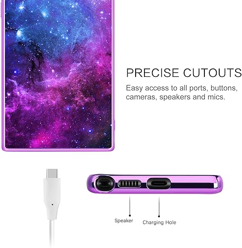 Miniatura 8 de GUAGUA Funda compatible con Samsung Galaxy S22 Ultra 5G de 6.8 pulgadas que brilla en la oscuridad, nebulosa espacial, luminosa, delgada, funda