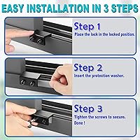 Vista 7 de Cerraduras de ventana corredizas (4 juegos), cerraduras de ventana de seguridad con llaves, topes de ventana correderas de aluminio ajustables