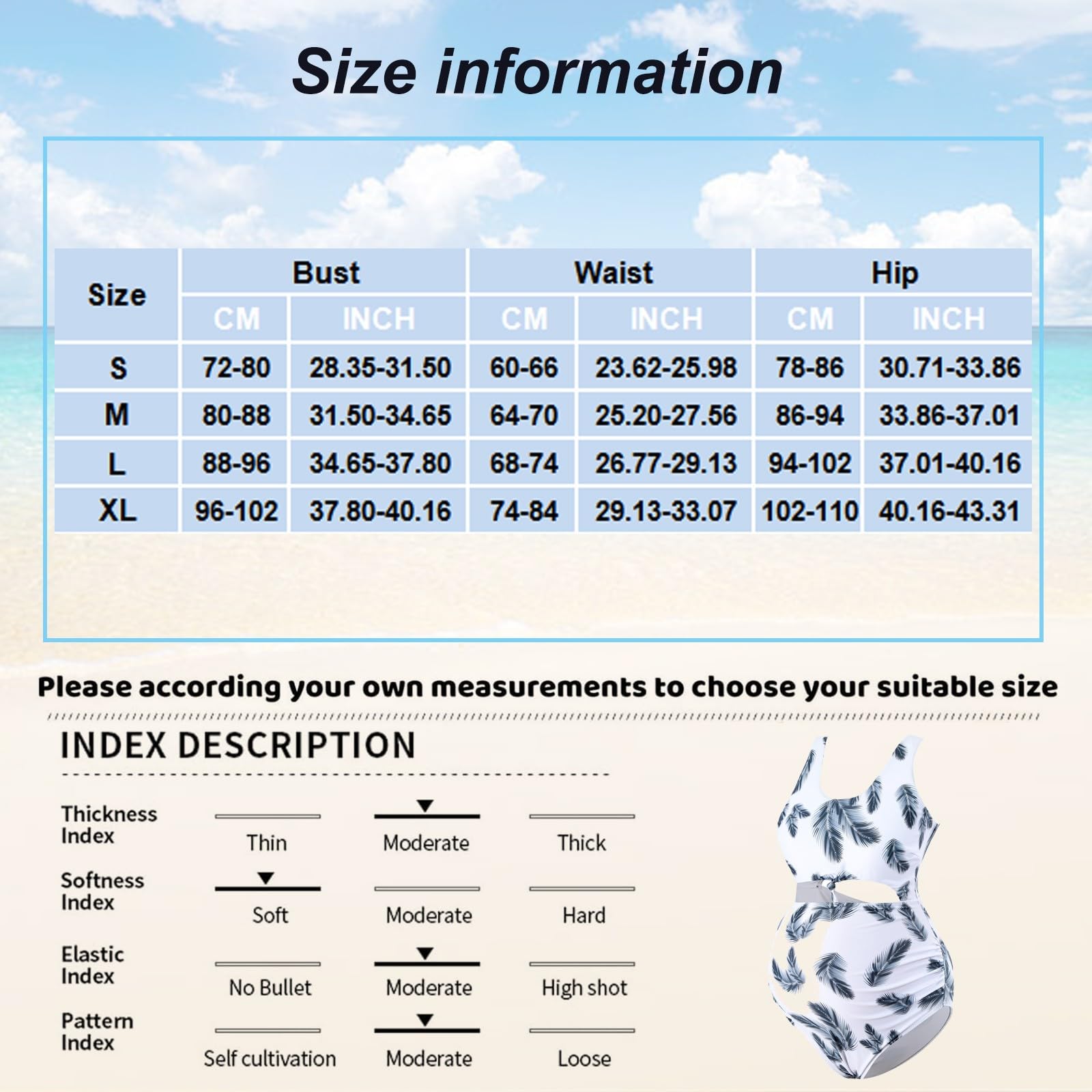 Generisch Título del producto Maternity Swimwear Categoría Traje de baño para mujeres embarazadas - Elegante bikini con cuello en V con estampado floral para vacaciones en la playa Embarazo - Estilo