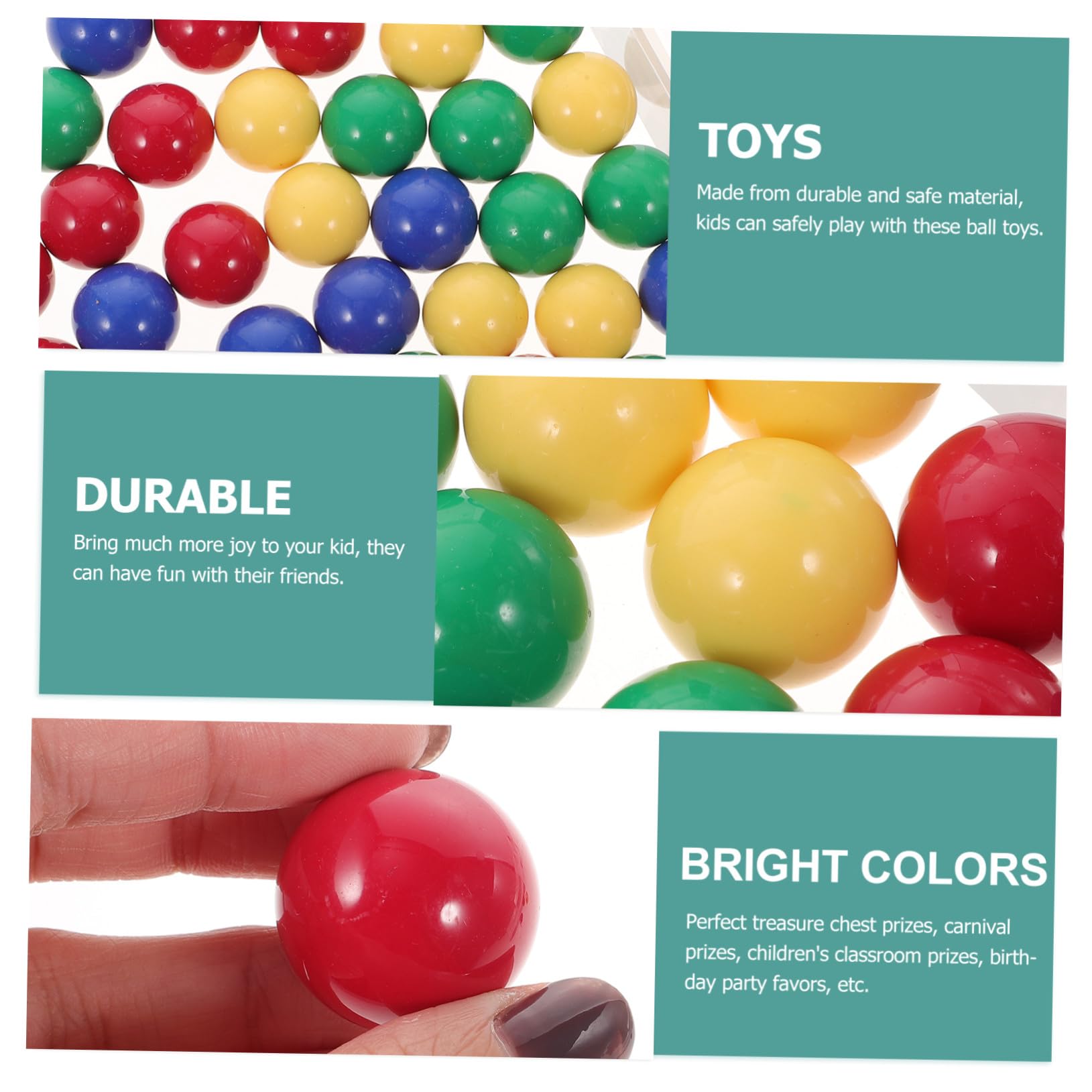 48 Piezas de Bolas de Canicas de Plástico Sólido para Niños, Juguetes Educativos 25mm de Diámetro Ideales para Premios de Carnaval y Juegos Infantiles