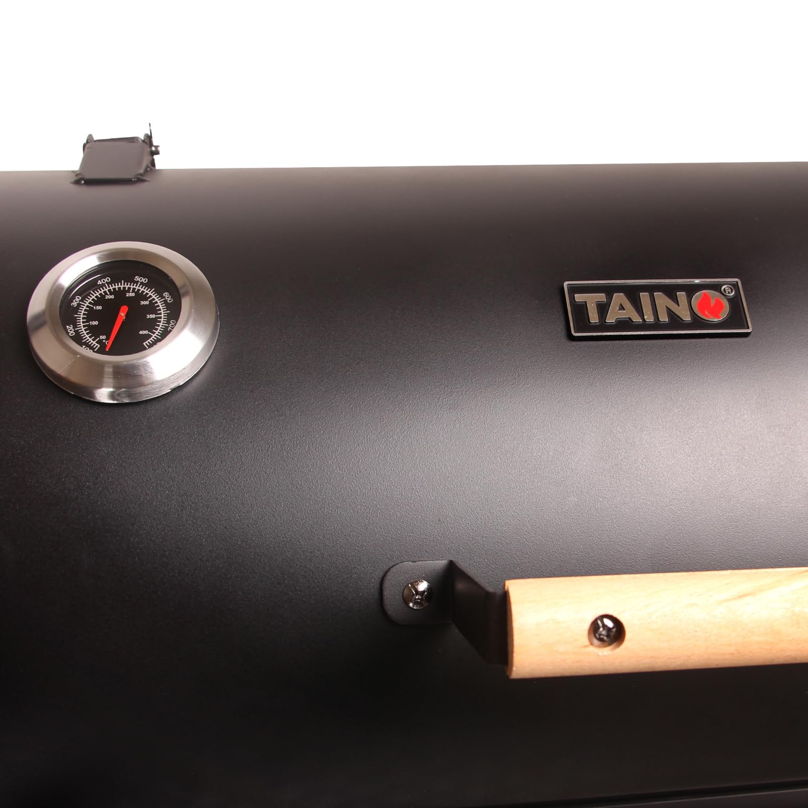 TAINO Yuma XXL 90kg Profi-Smoker massiver Räucherofen Holzkohle schwarz 3,5mm Stahl