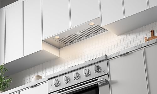 Miniatura 3 de Hauslane Campana extractora Serie Chef R100 Campana extractora empotrada/empotrada de 30 pulgadas | Acero inoxidable compacto | Extractor de cocina