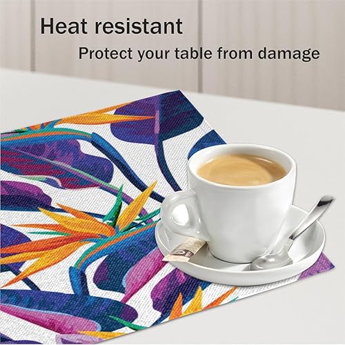 Miniatura 5 de Leaf Decor Design Placemats Set of 4 Table Mats Washable Placemat Waterproof Place Mats for Party Home Dining Table Decor 18x12 in