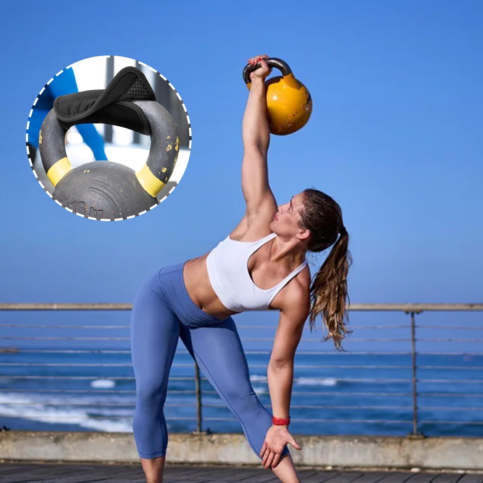 Pokrowiec na uchwyt Kettlebell, antypoślizgowy, miękki, oddychający uchwyt do treningu w domu, na siłownię, idealny do sztangi, hantli, ćwiczeń fitness