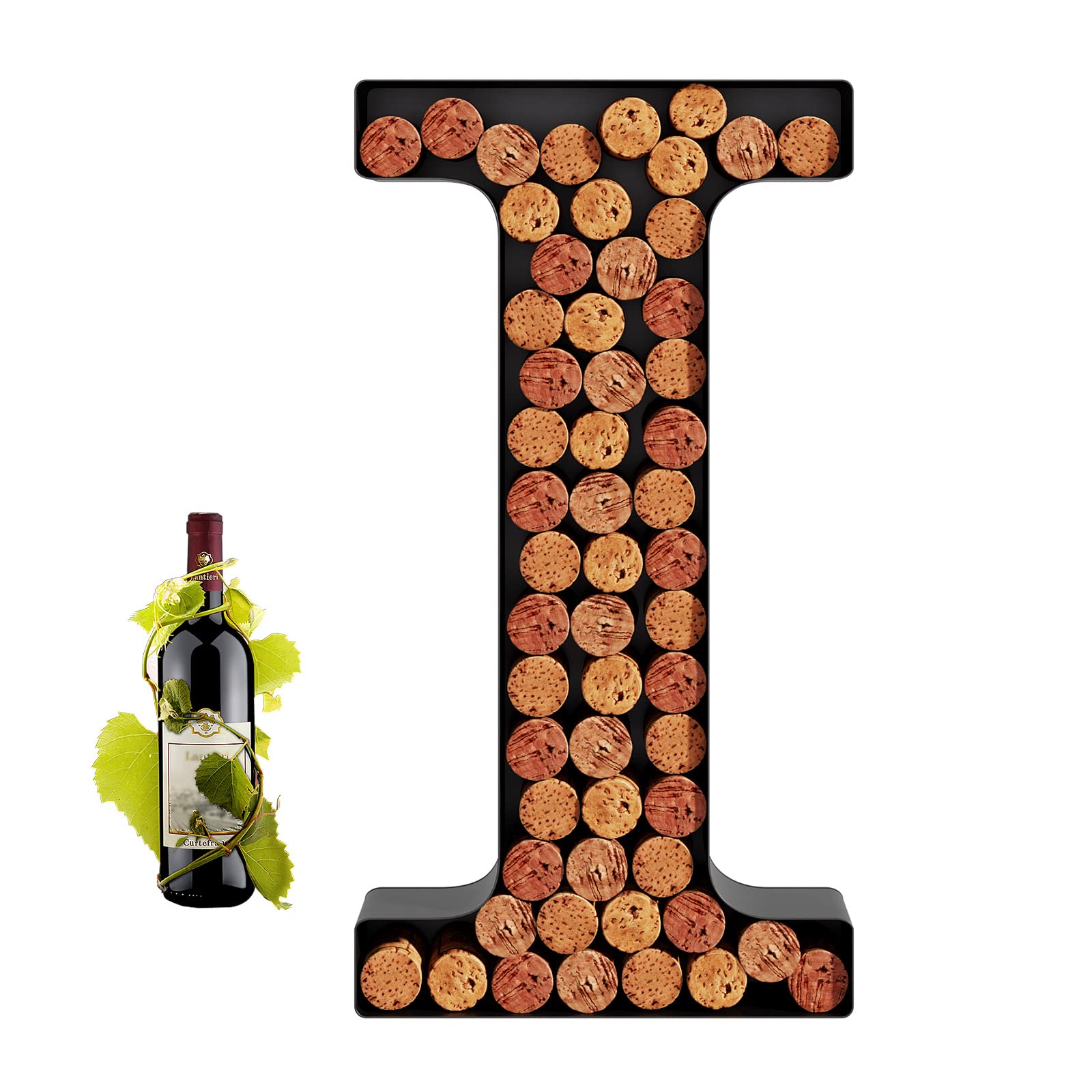 RRG Wine Cork Holder, Large Metal Monogram Letters for Wall Decor, Bar