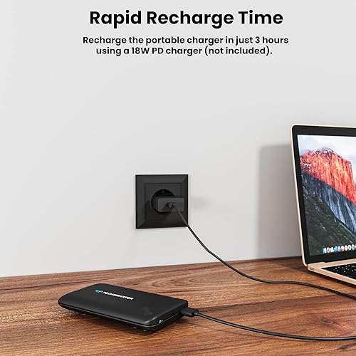 Miniatura 5 de Techsmarter Cargador portátil inalámbrico USB-C PD Qi de 12000 mAh 18 W con potentes ventosas Compatible con iPhone 12 11 SE 2020 X XR XS 8 Samsung