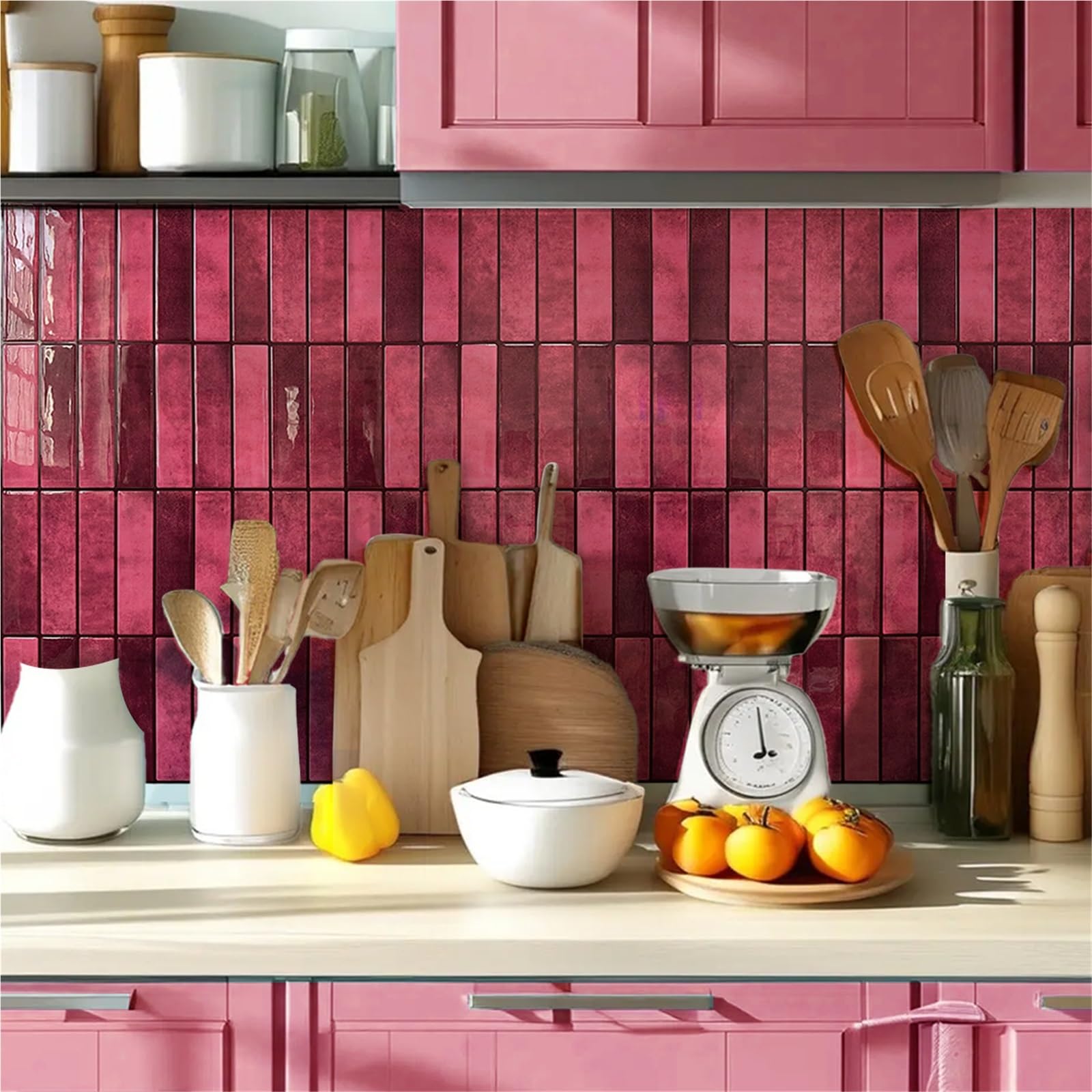 Adesivi per Piastrelle 1/5/10/30 Pezzi 3D Peel And Stick Backsplash 11,4" x 9" Piastrelle autoadesive for Cucina Bagno Piastrelle da Parete Decorazione murale Fai da Te(5Pcs)