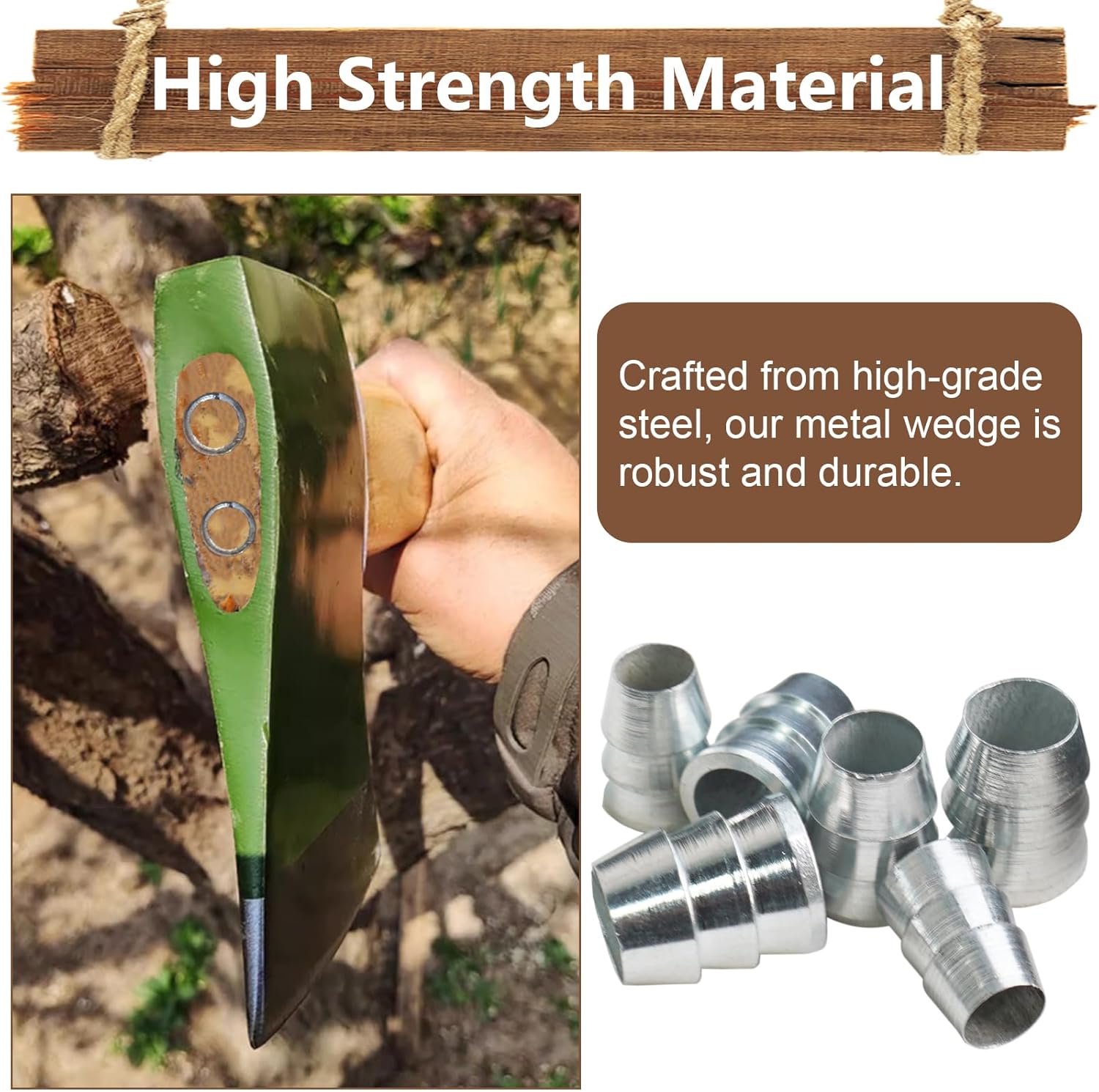 42 PCS Extended Round Axe Handle Wedge Safety Metal Wedge Hammer Handle Wedges Steel Wedge Kit for Axe Hammer Sledge (0.31/0.39/0.47/0.55/0.63/0.71 Inch)