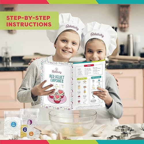 Miniatura 30 de Baketivity Kids - Juego de hornear para niños, kit de suministros para fiestas de comida para adolescentes, lecciones de cocina esenciales