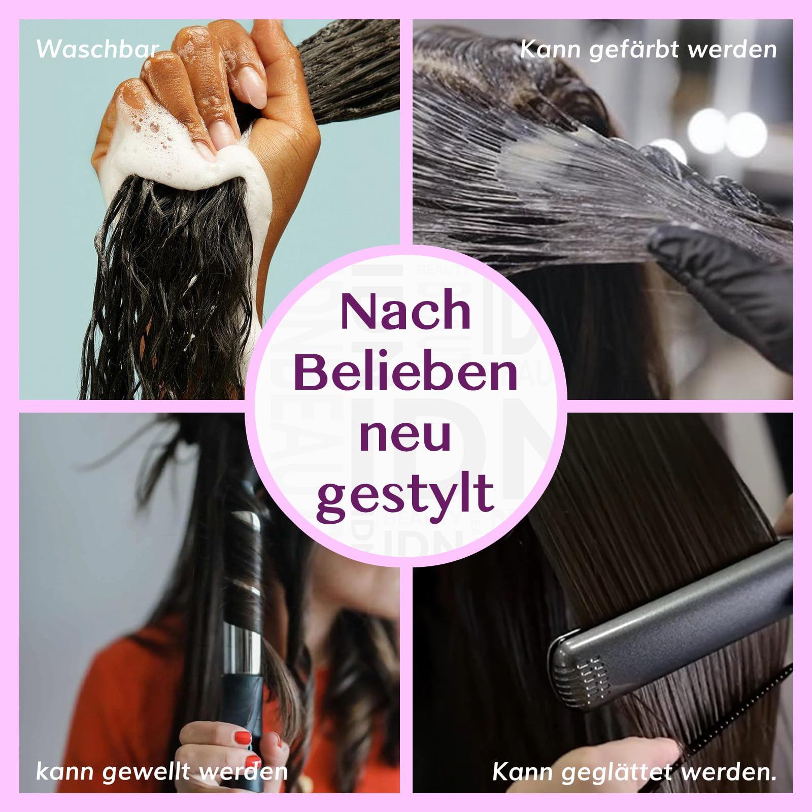 IDN BEAUTY Nahtlose Clip-In-Haarverlängerung Echthaar gewellt 110 g 7 Stück natürliches schwarzes unbehandeltes Echthaar nahtlose Clip-Ins für schwarze Frauen unsichtbarer Rand 35 cm(14 Zoll)