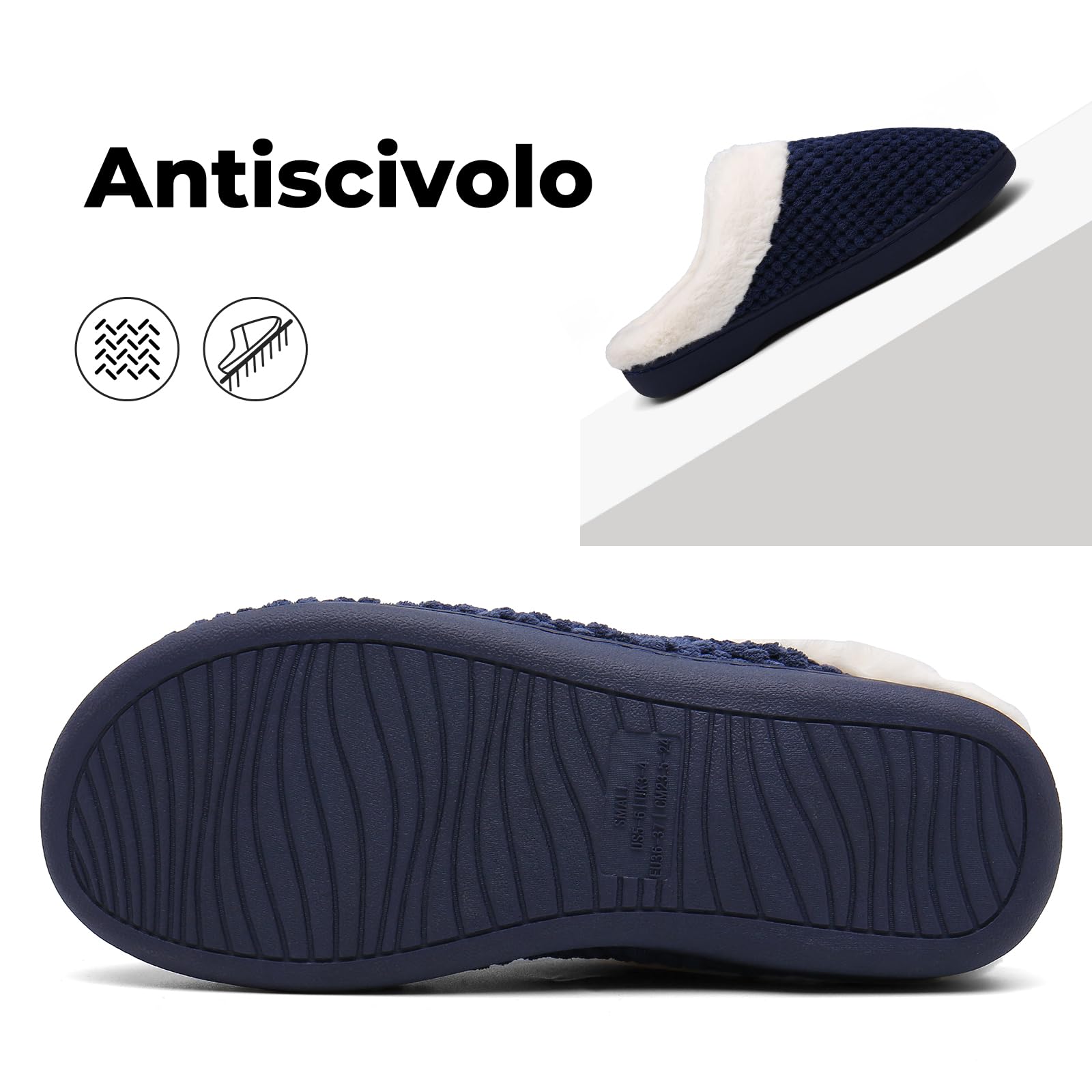 Mishansha Pantofole Donna Uomo Memory Foam in Caldo Cotone Scarpe da Casa