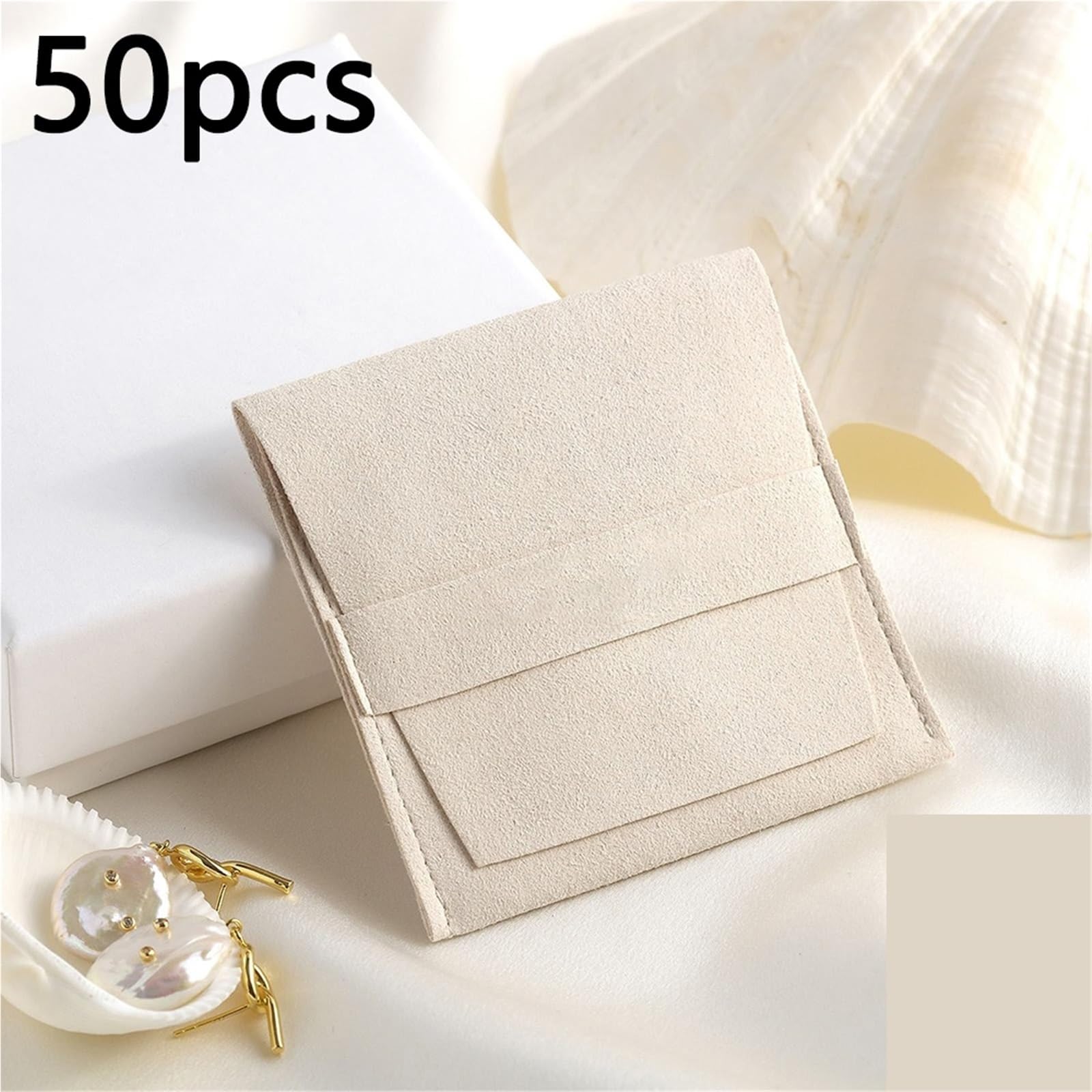 Schmucktasche FüR Reisen 10/50 stücke Mikrofaser Schmuck Beutel Samt Verpackung Tasche Organizer Hochzeit Ohrring Halskette Geschenk Taschen(Mix colors,50pcs)