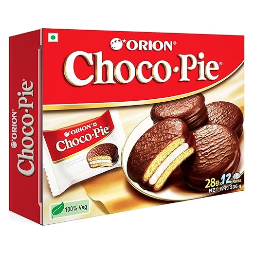 ORION Choco Pie - Chocolate Coated Soft Biscuit 12 Pcs Pack, 336 g