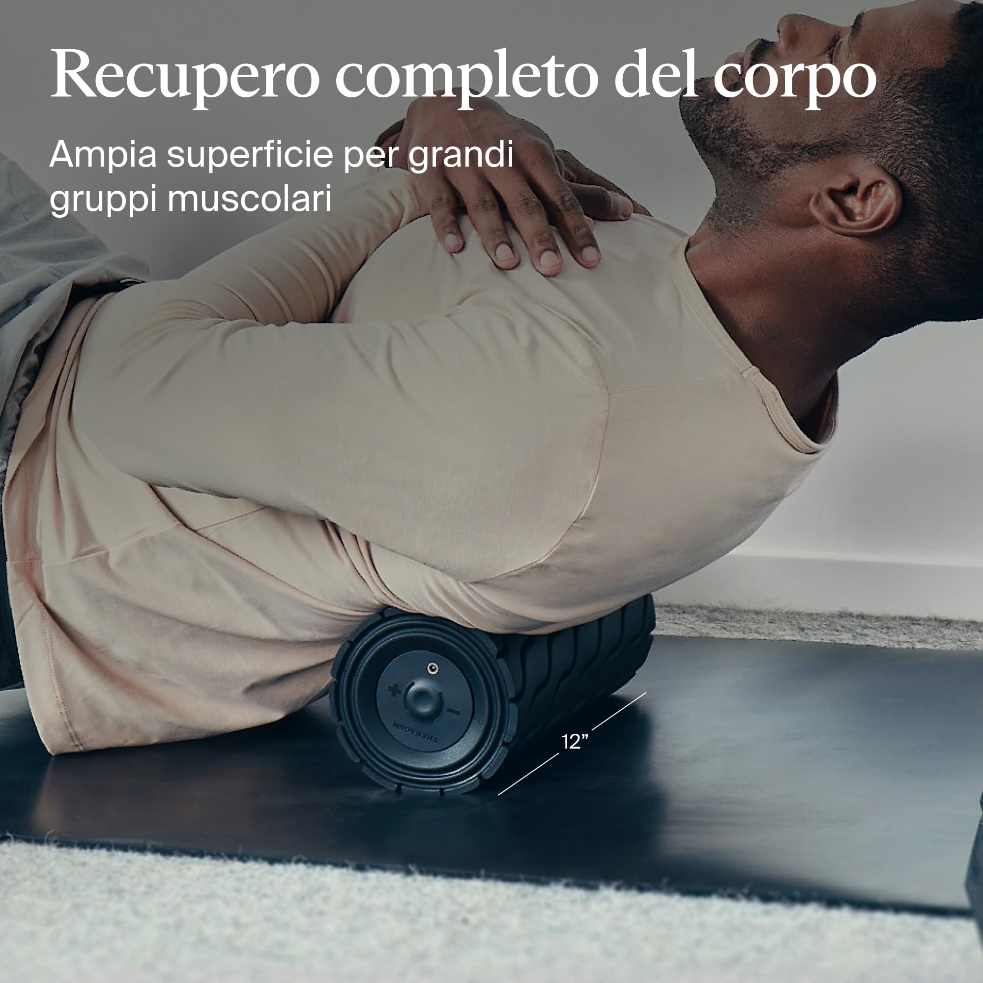 Wave Series Wave Roller, vibrazione per tutto il corpo, rullo in schiuma ad alta densità per alleviare il mal di schiena Bluetooth, rullo in schiuma per massaggio muscolare con 5 frequenze