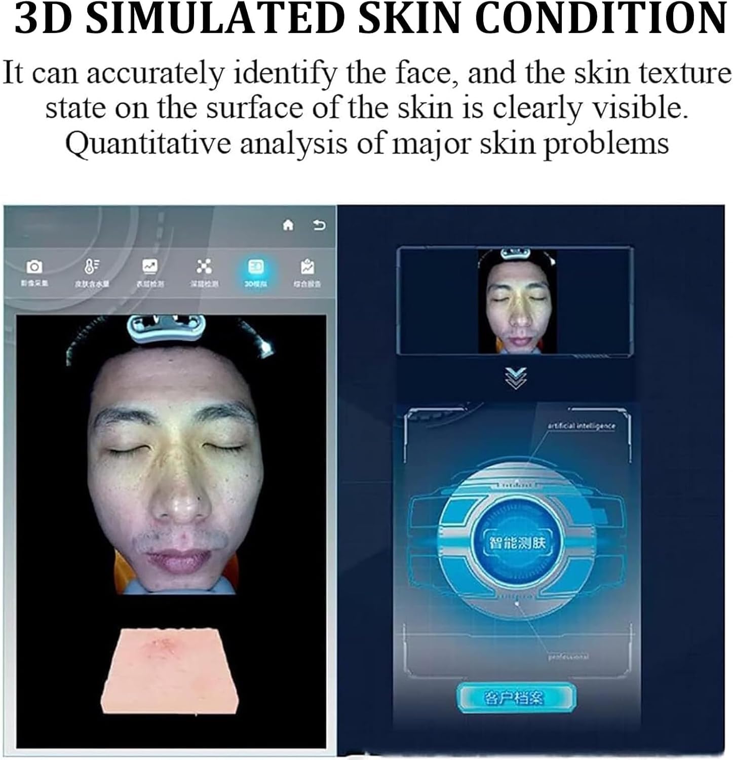 Skin Analysis Machine Professional Skin Analysis Machine Skin Analysis Machine Piel Analyzer Professional Facial Skin Detector For Evaluation D, White, 21.5in